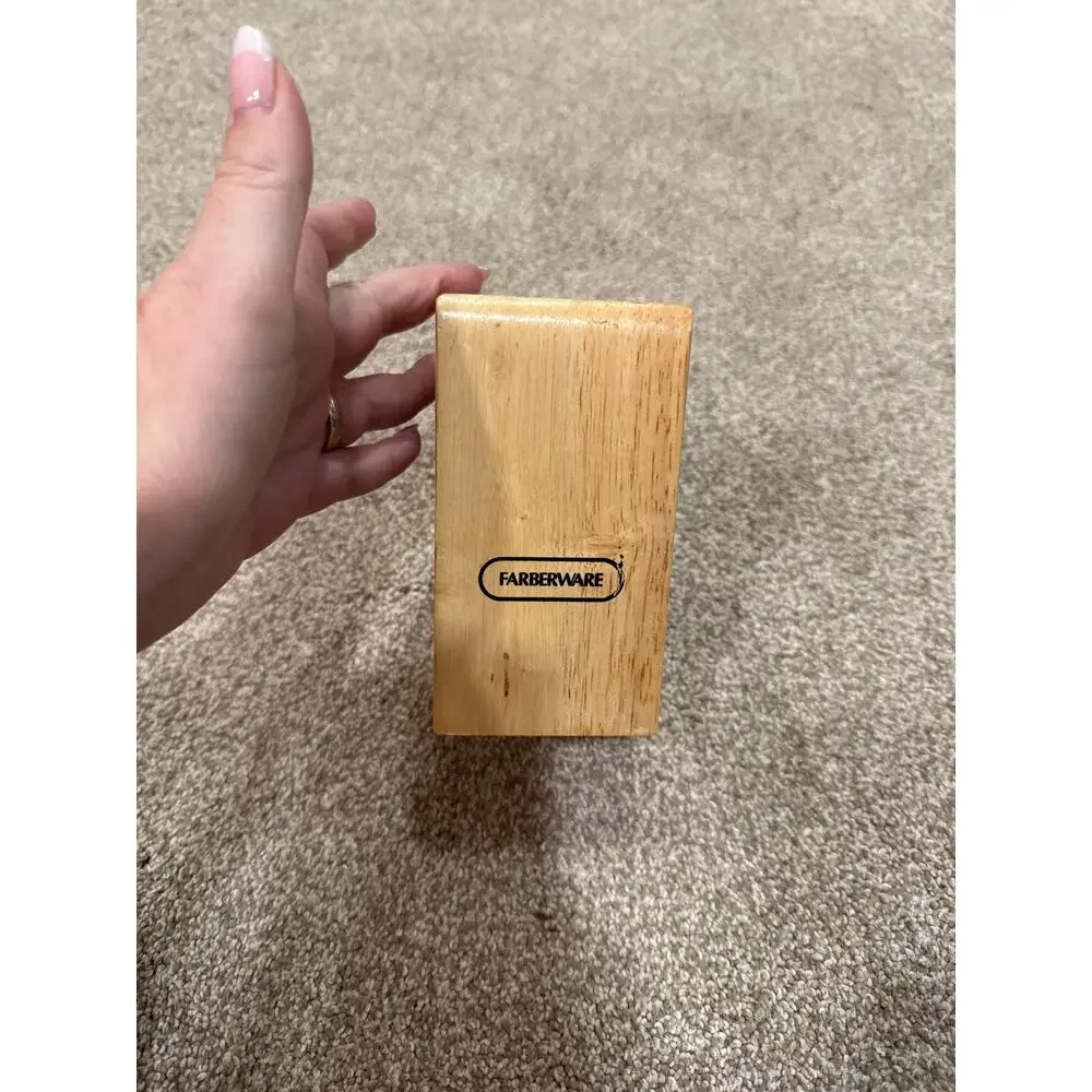 Cutlery Block 5 Slot Farberware Knife Block Oak 5.25
